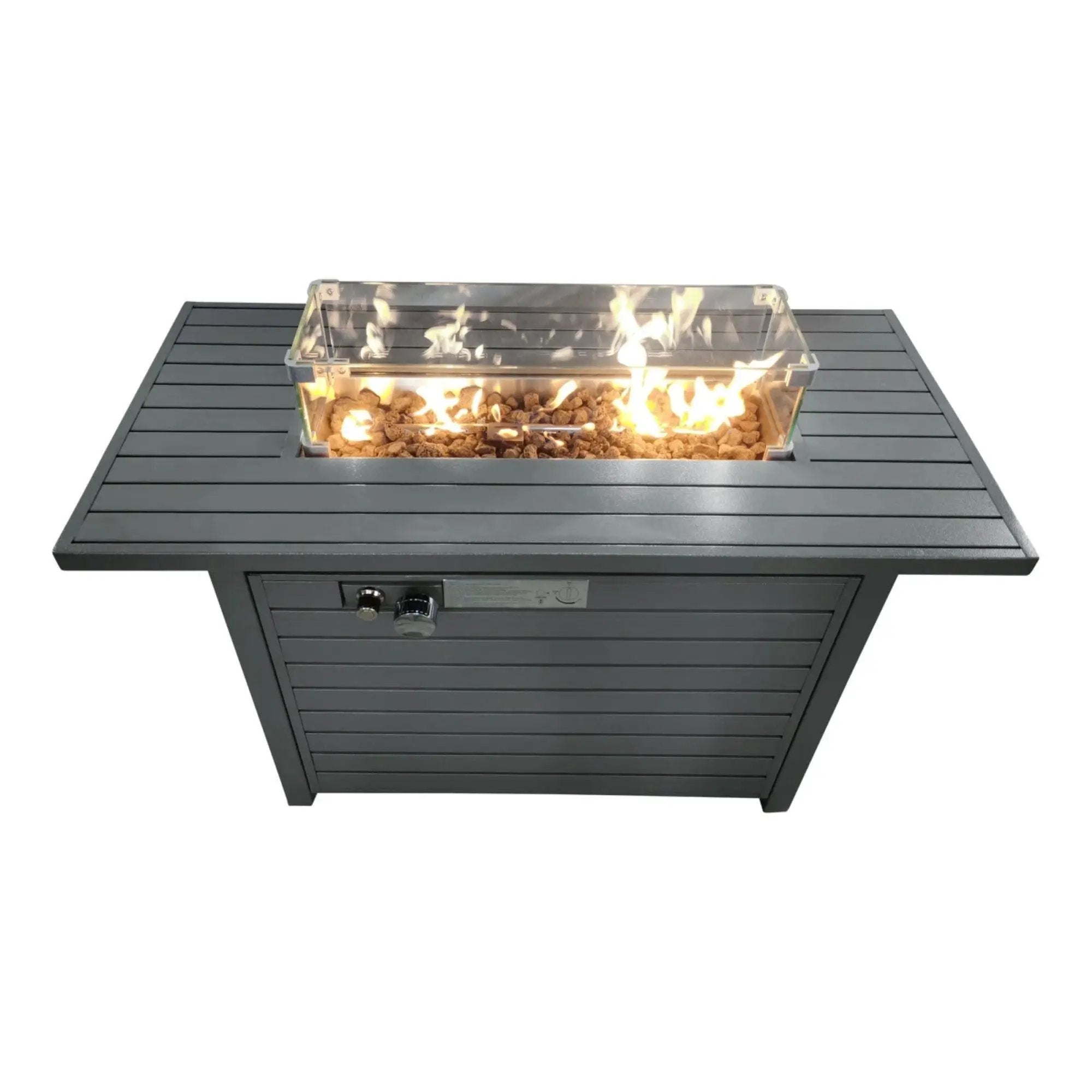 Propane Fire Pit Table With Lid - Gray by Unique Piece Furniture