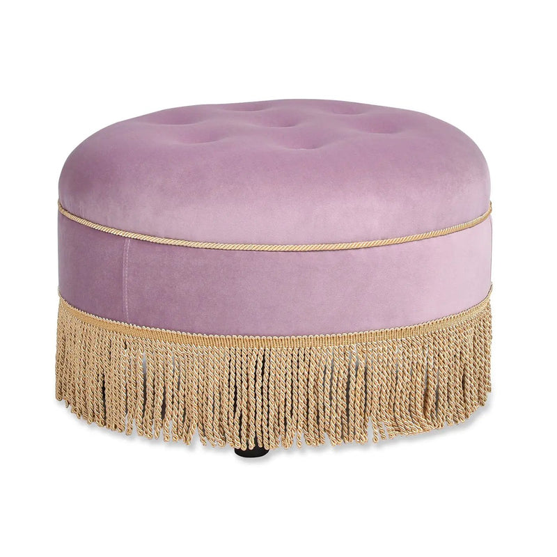 Yolanda - Round Upholstered Accent Ottoman by HouseOfZazla