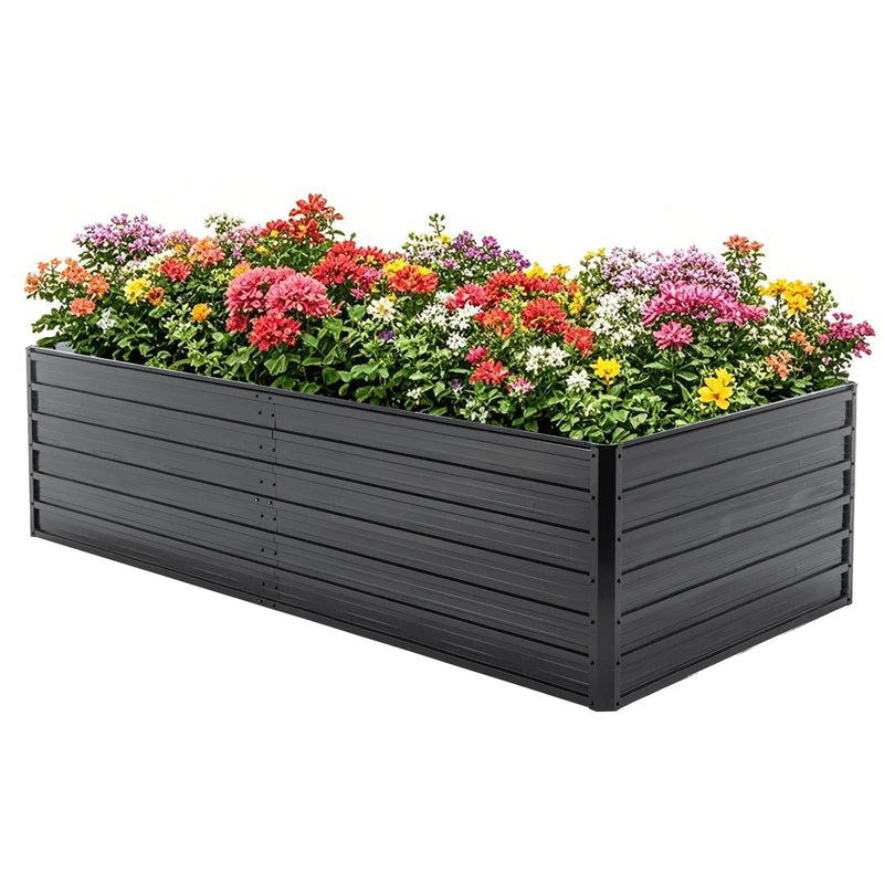 Metal Raised Garden Bed Outdoor 7.2x3.6x2 FT Galvanized Raised Garden Bed Kit by HouseOfZazla