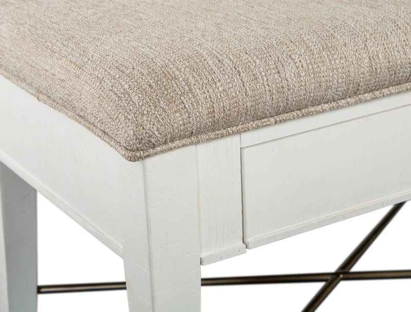 Heron Cove - Bench With Upholstered Seat - Chalk White by Unique Piece Furniture