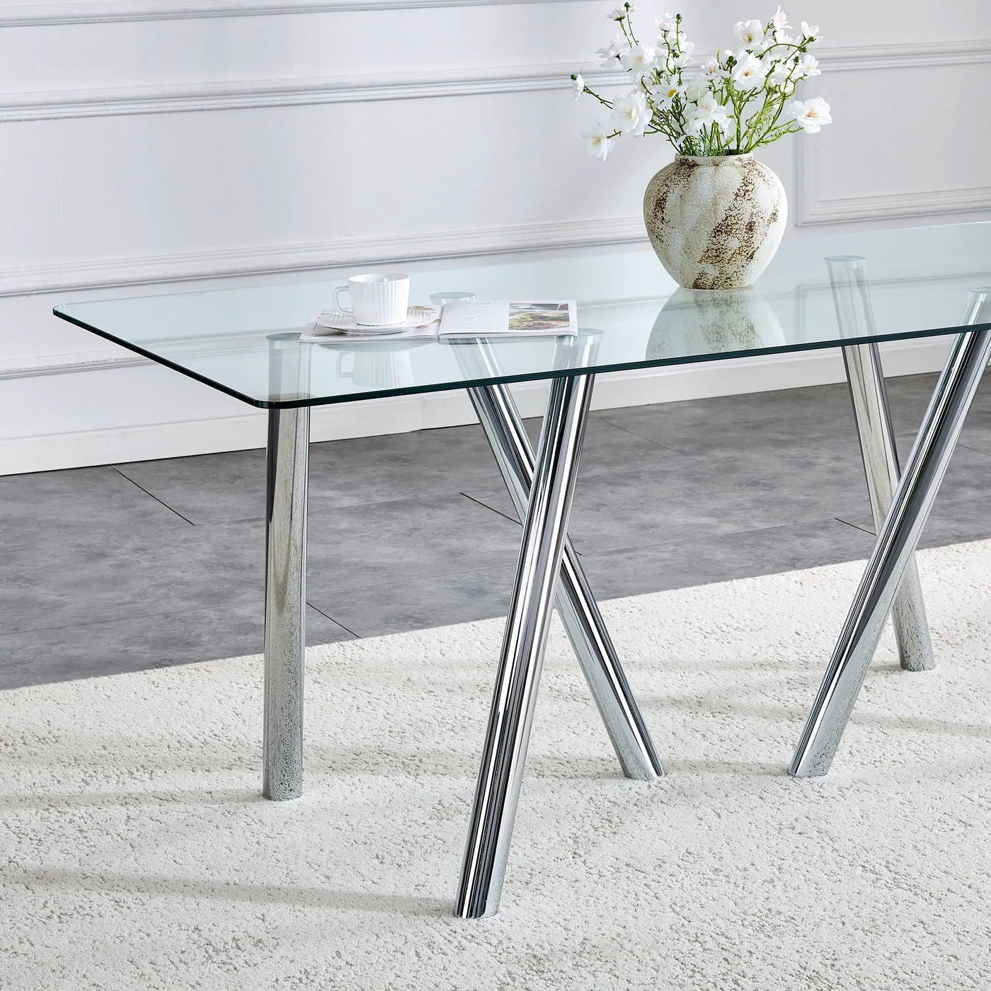 Dining Table With Transparent Surface by Unique Piece Furniture