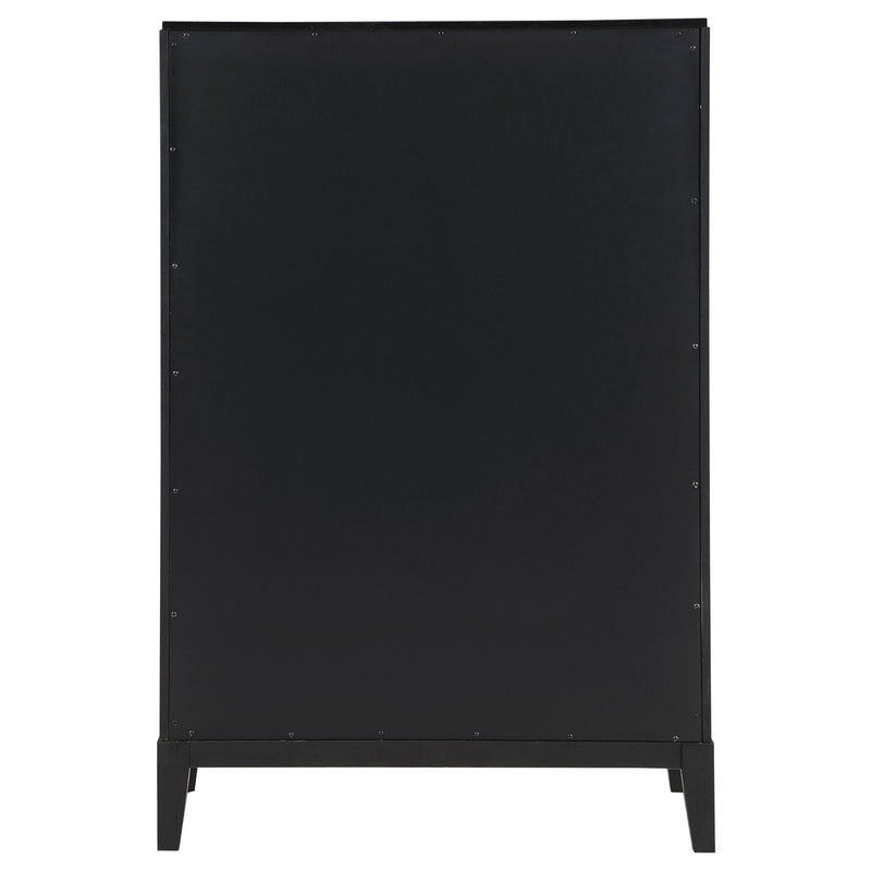 Mason - 5 Drawer Chest With Fluted Design - Black
