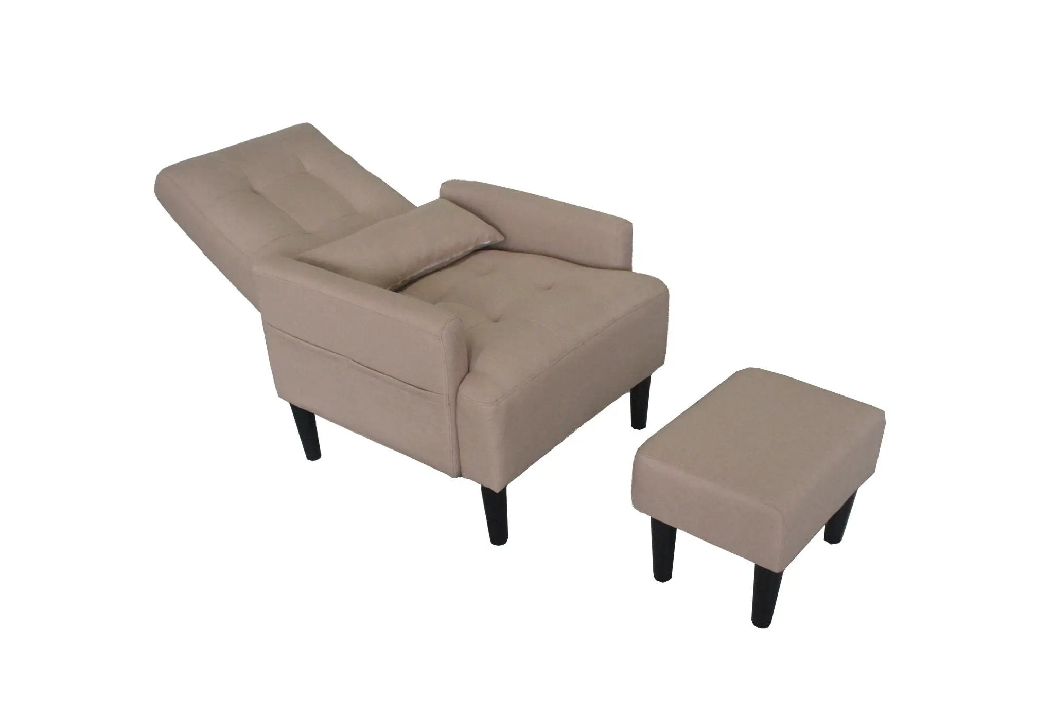 Living Room Sofa Single Chair And Ottoman, Modern Multi-Function Fabric Living Room Sofa Lounge Chair Bed And Stool. Soft Leisure Single Chair Adjustable Into 5 Angles With Sofa Bed by HouseOfZazla