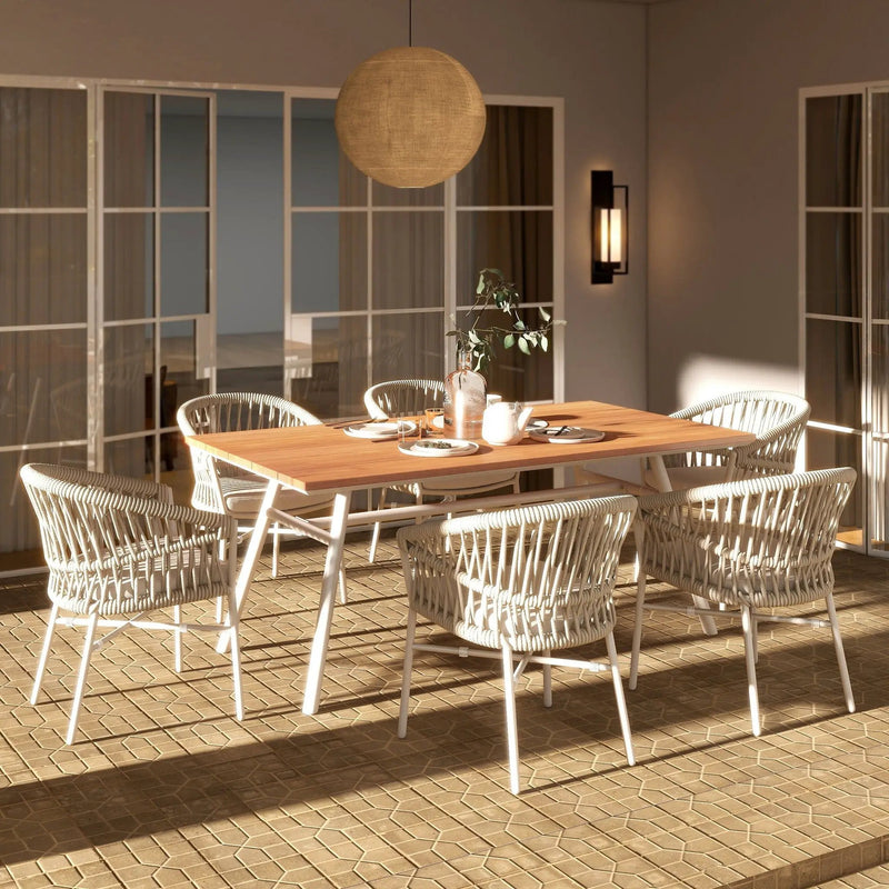 Maiden - 6 Seater Patio Dining Table - Natural Teak by Unique Piece Furniture