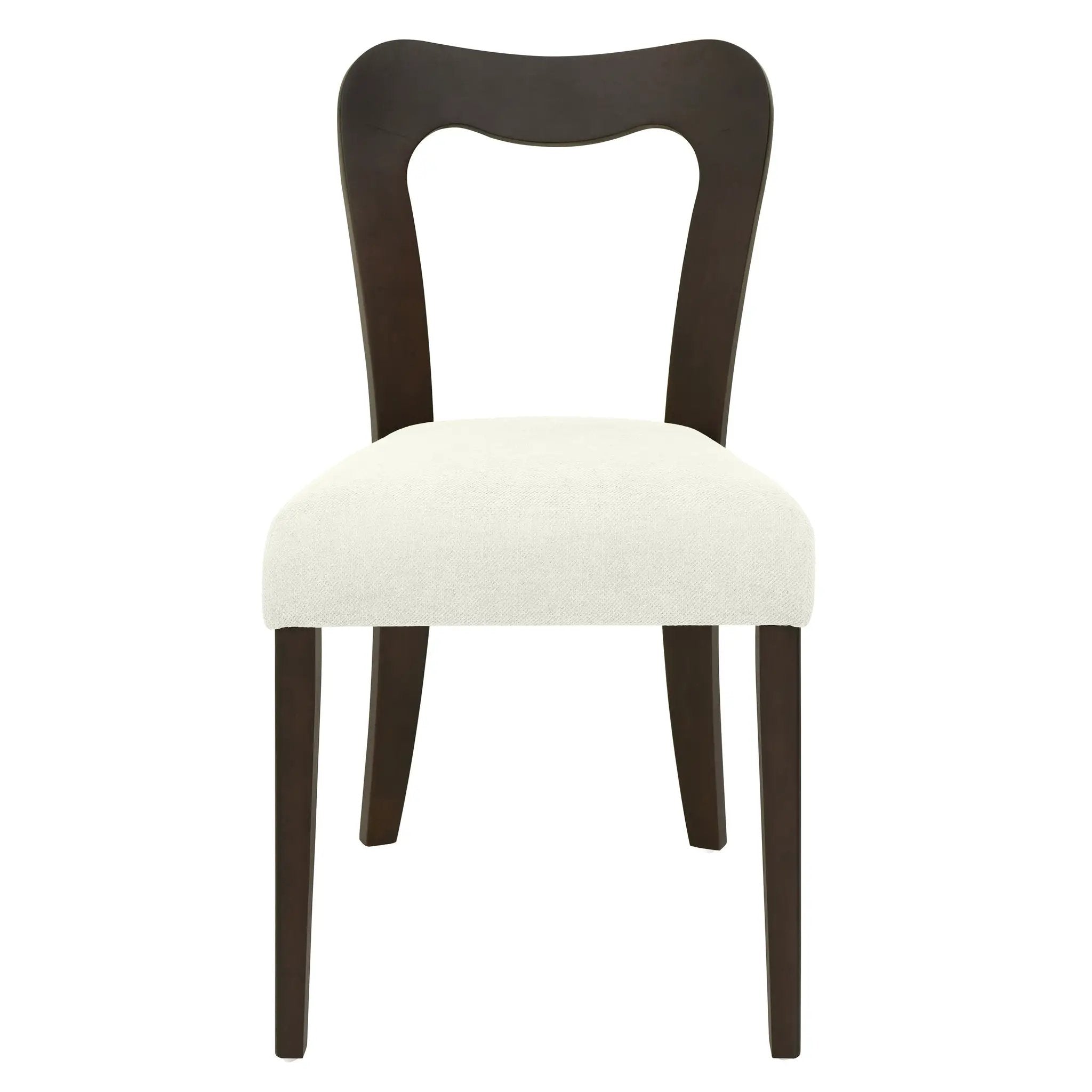 Dining Chair Without Arm Set of 2 (Dark Brown + Beige) by HouseOfZazla