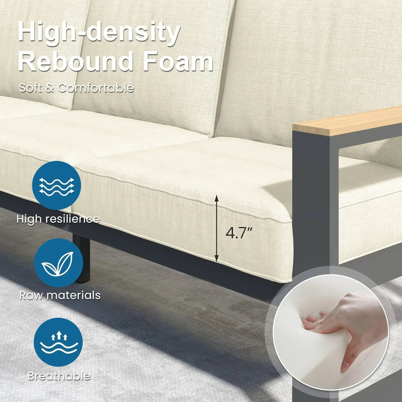 All-Weather Loveseat Sofa With Thick Cushions by HouseOfZazla