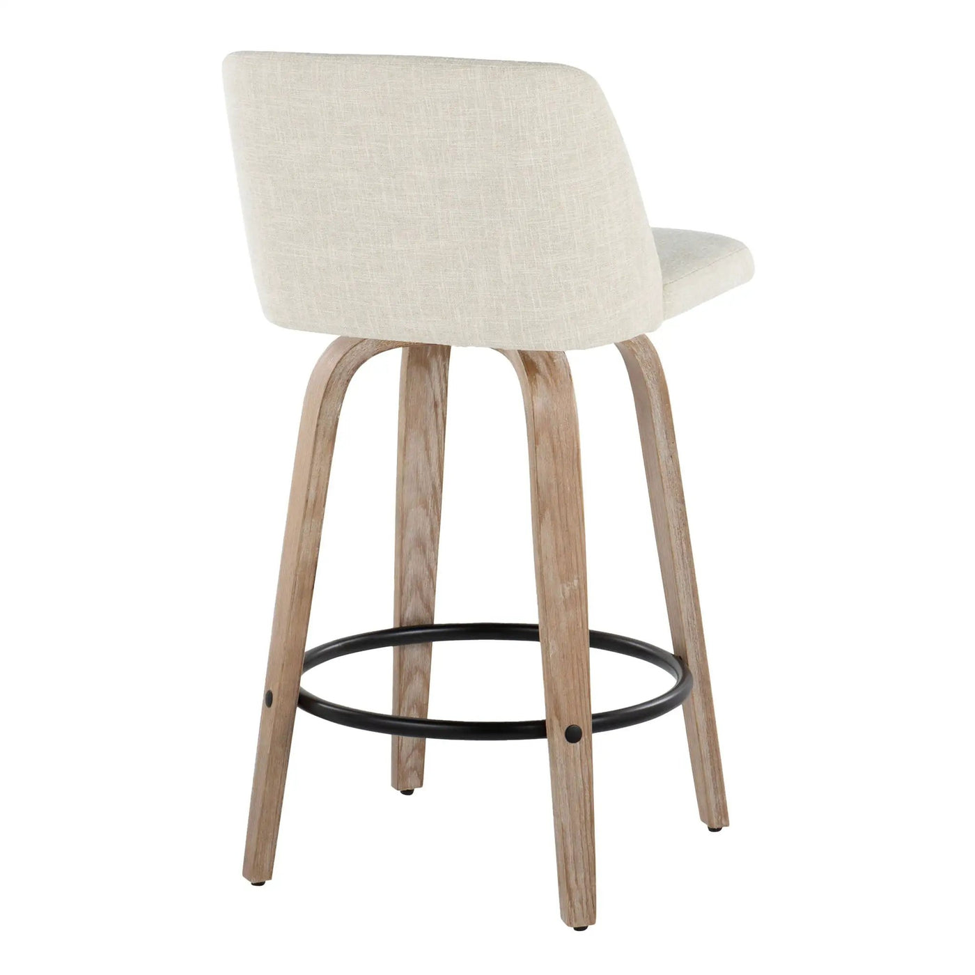 Toriano - Contemporary Fixed Height Counter Stool Swivel & Round Footrest (Set of 2) by HouseOfZazla