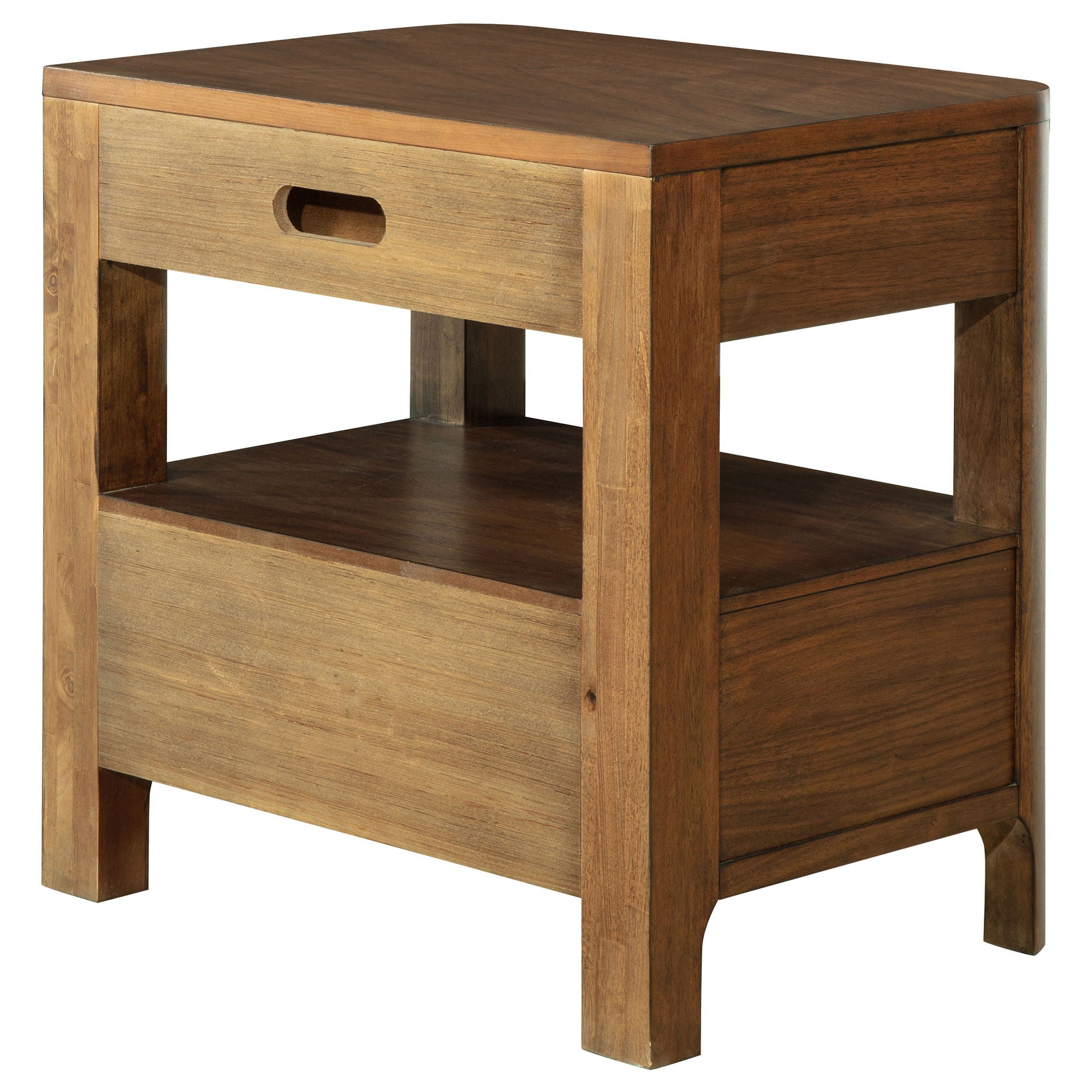 Verona - 2 Drawer Bedside Table With Hidden Storage - Walnut by HouseOfZazla