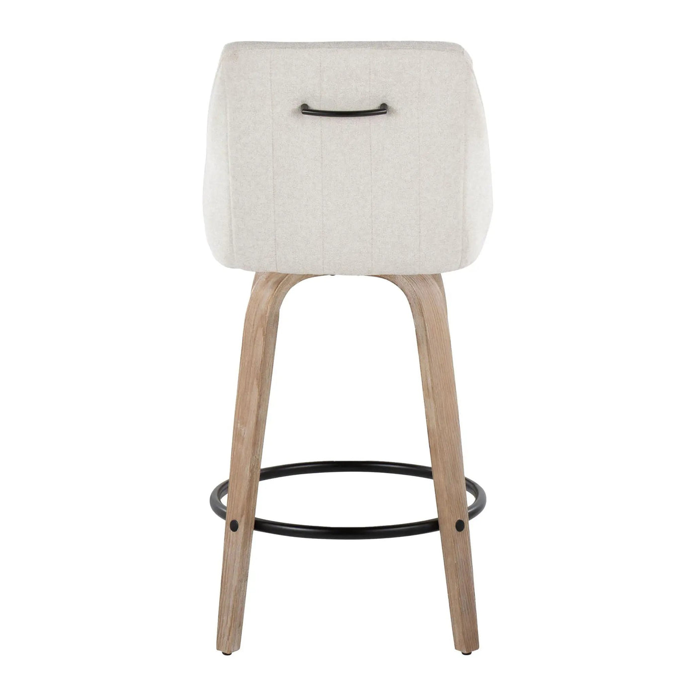 Hannah - Transitional Fixed Height Counter Stool With Swivel With Round Footrest (Set of 2) by HouseOfZazla