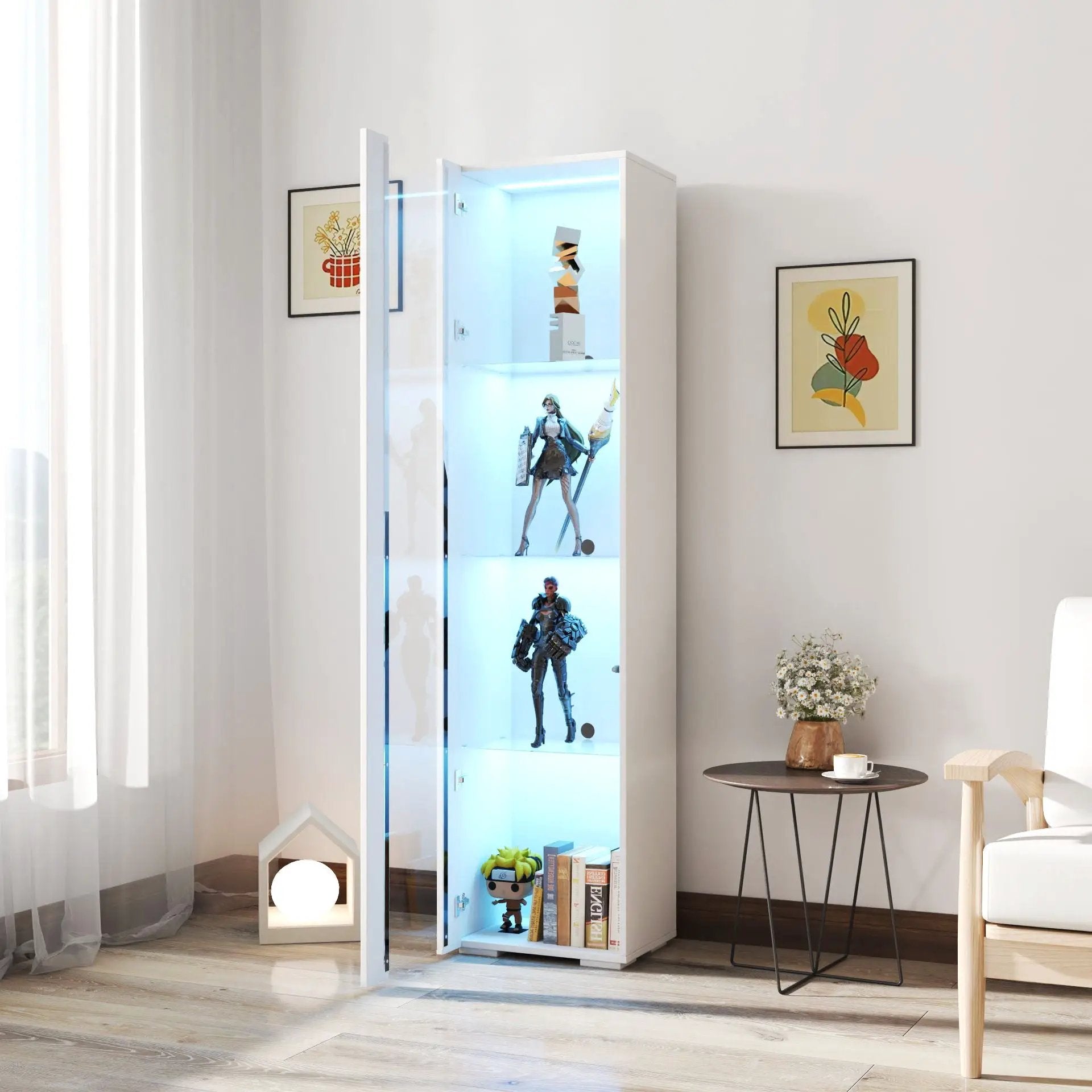 Side Cabinet with Aluminum Strip Lamp by HouseOfZazla