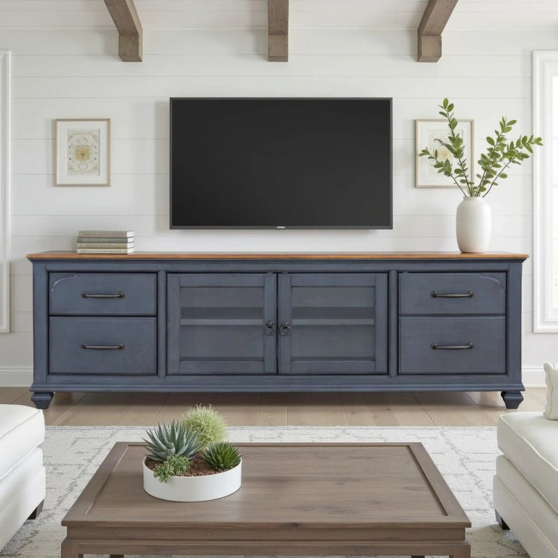 TV Stand For TVs Up To 90" - Blue by Unique Piece Furniture