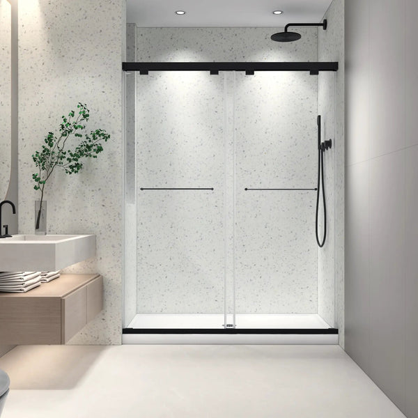 5476 Inch Frameless Double Sliding Matte Shower Door