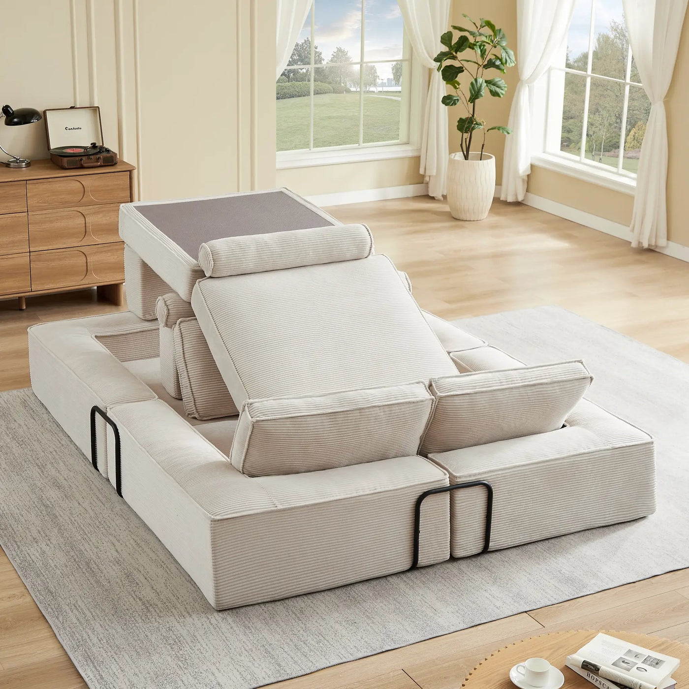 Large Modern Corduroy Sofa Can Be Freely Combined by HouseOfZazla