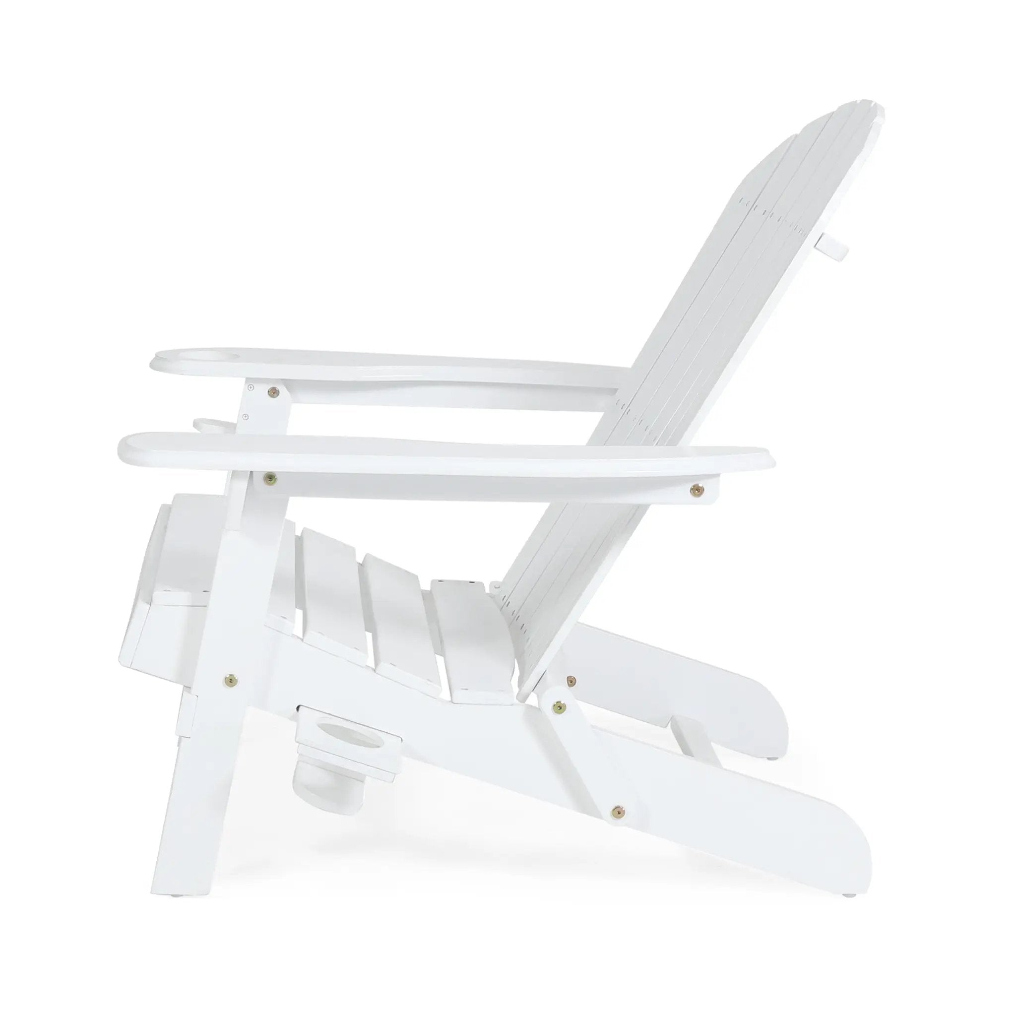 Zenithia Outdoor Foldable Adirondack Chair with 2 Cup Holders, White by HouseOfZazla