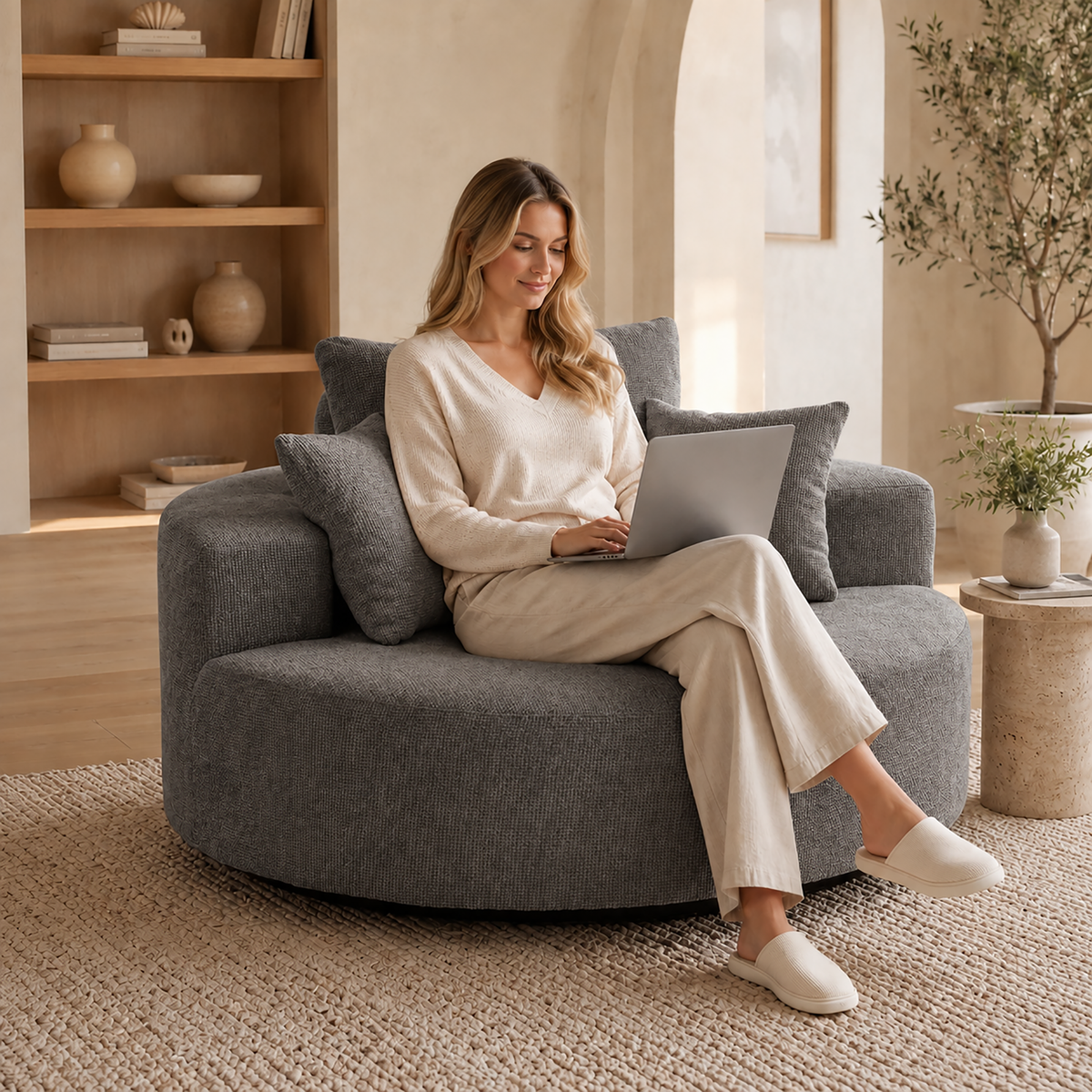 55-Inch Extra-Large Cloud-Shaped Sofa Chair by HouseOfZazla