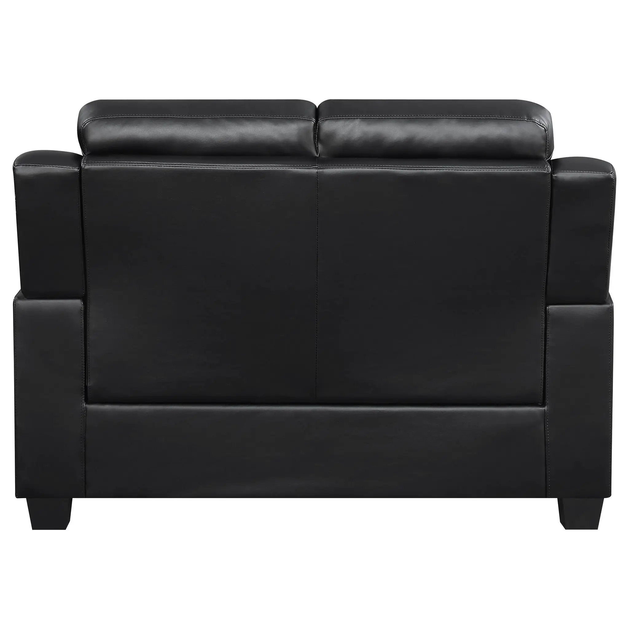 Finley Upholstered Padded Arm Tufted Loveseat Black by Unique Piece Furniture