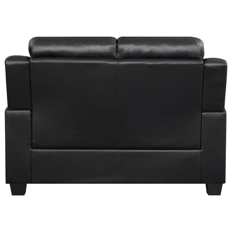 Finley Upholstered Padded Arm Tufted Loveseat Black by Unique Piece Furniture