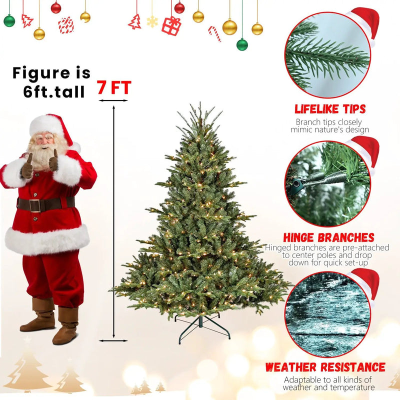 7FT Full-Shape Christmas Tree with 750 UL Lights by HouseOfZazla