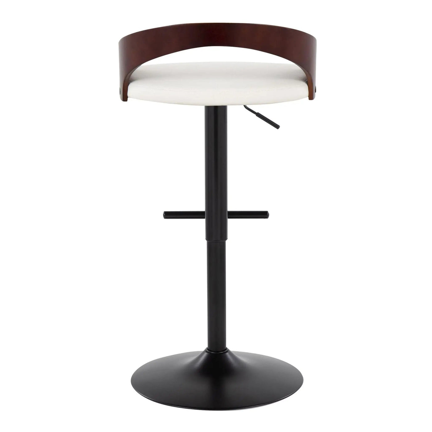 Grotto - Contemporary Adjustable Barstool With Swivel & Straight T Footrest (Set of 2) by HouseOfZazla