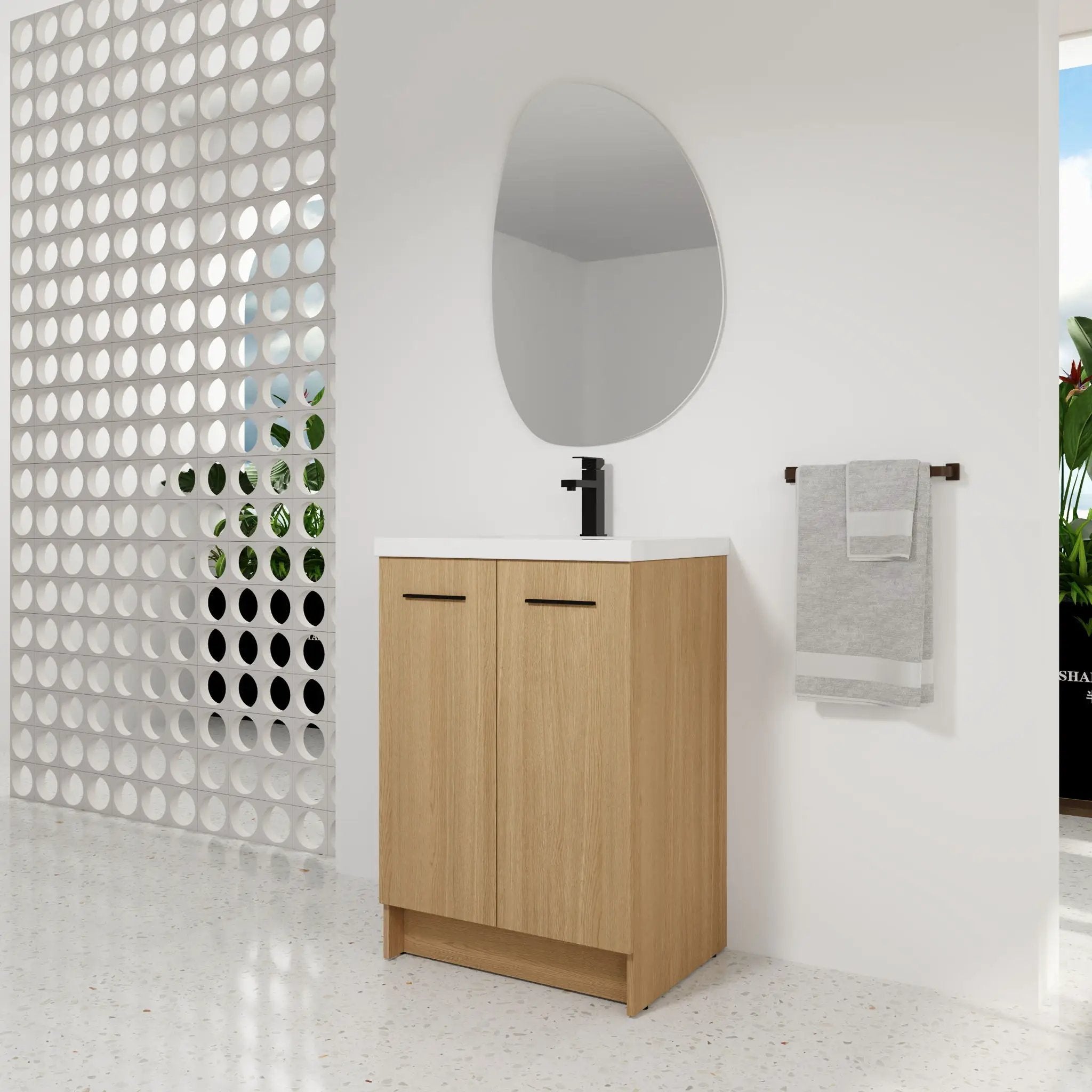 Floating Bathroom Vanity With Sink, Wall Mounted Double Door Storage by HouseOfZazla