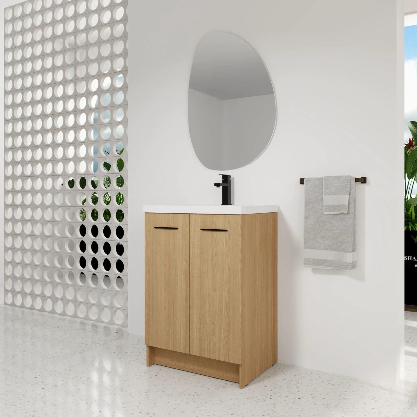 Floating Bathroom Vanity With Sink, Wall Mounted Double Door Storage by Unique Piece Furniture