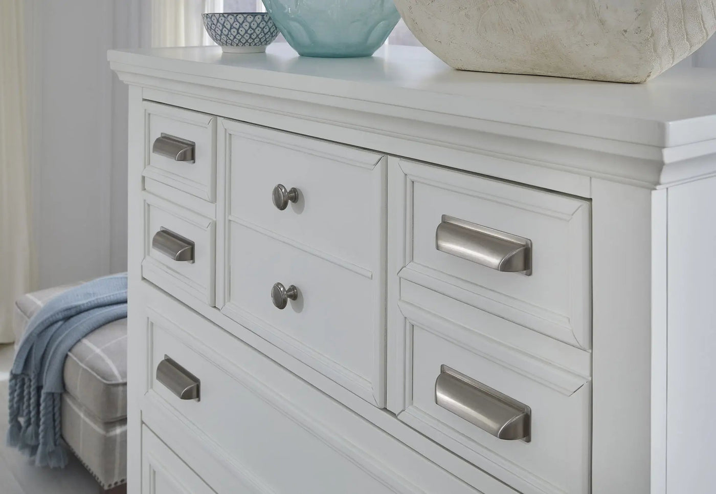 Charleston - Drawer Dresser With Landscape Mirror by Unique Piece Furniture