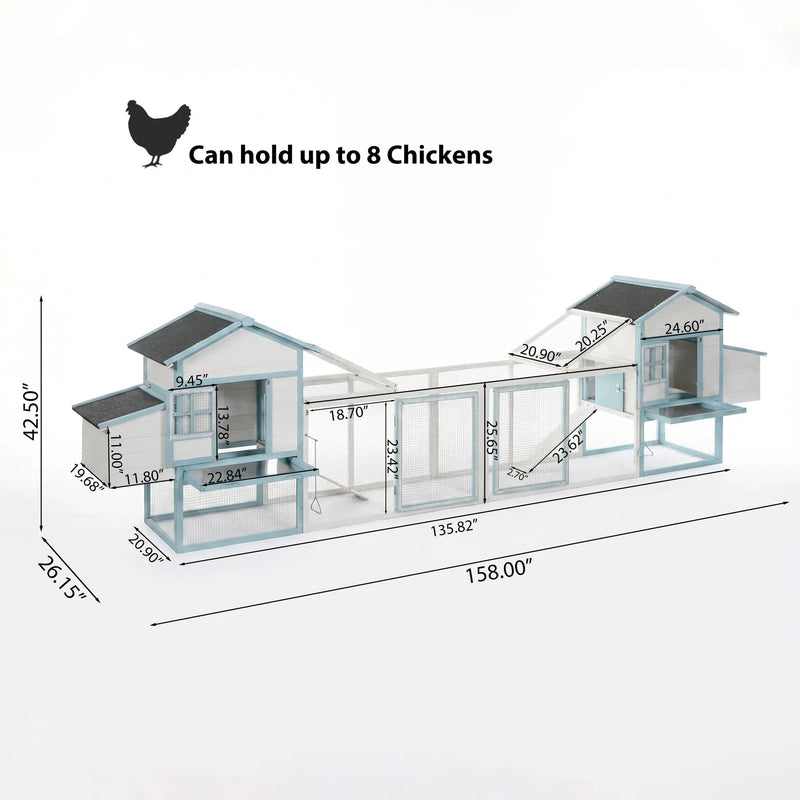Large Wooden Chicken Coop with Double Nesting Boxes by HouseOfZazla