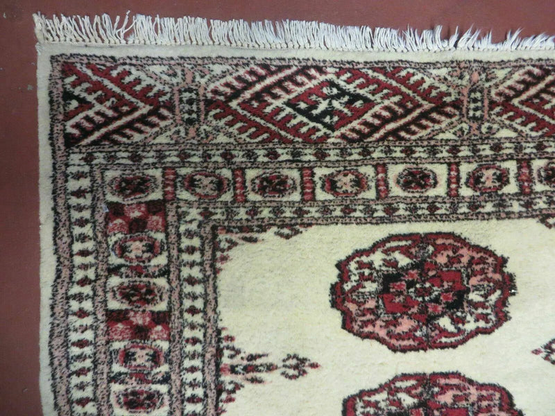 2' 7" x 7' Handmade Finely Knotted Pakistani Turkoman Bokhara Detailed Wool Rug by Jewel Rugs