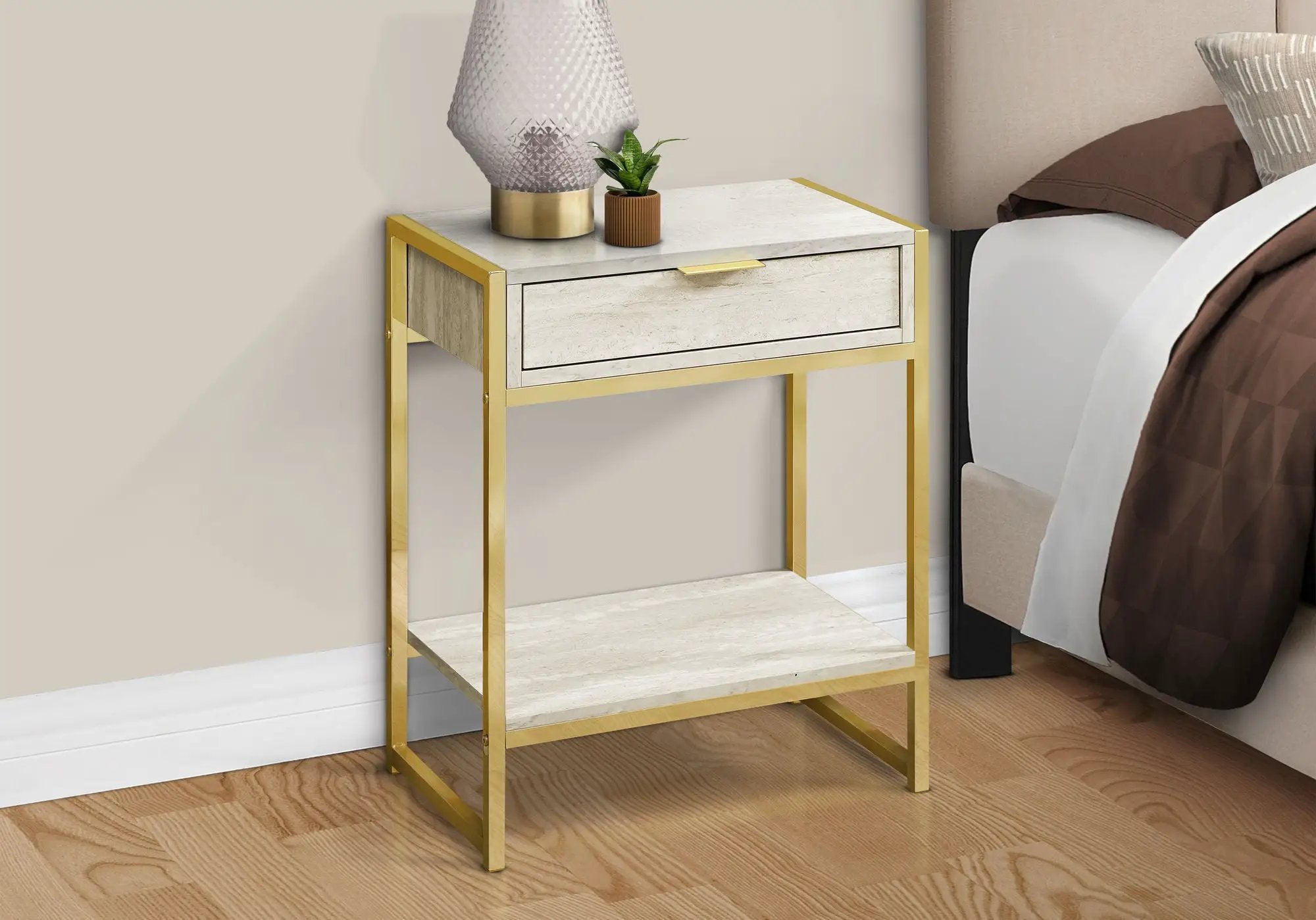 Accent Side Table, Storage Drawer, Spacious Tabletop by Unique Piece Furniture