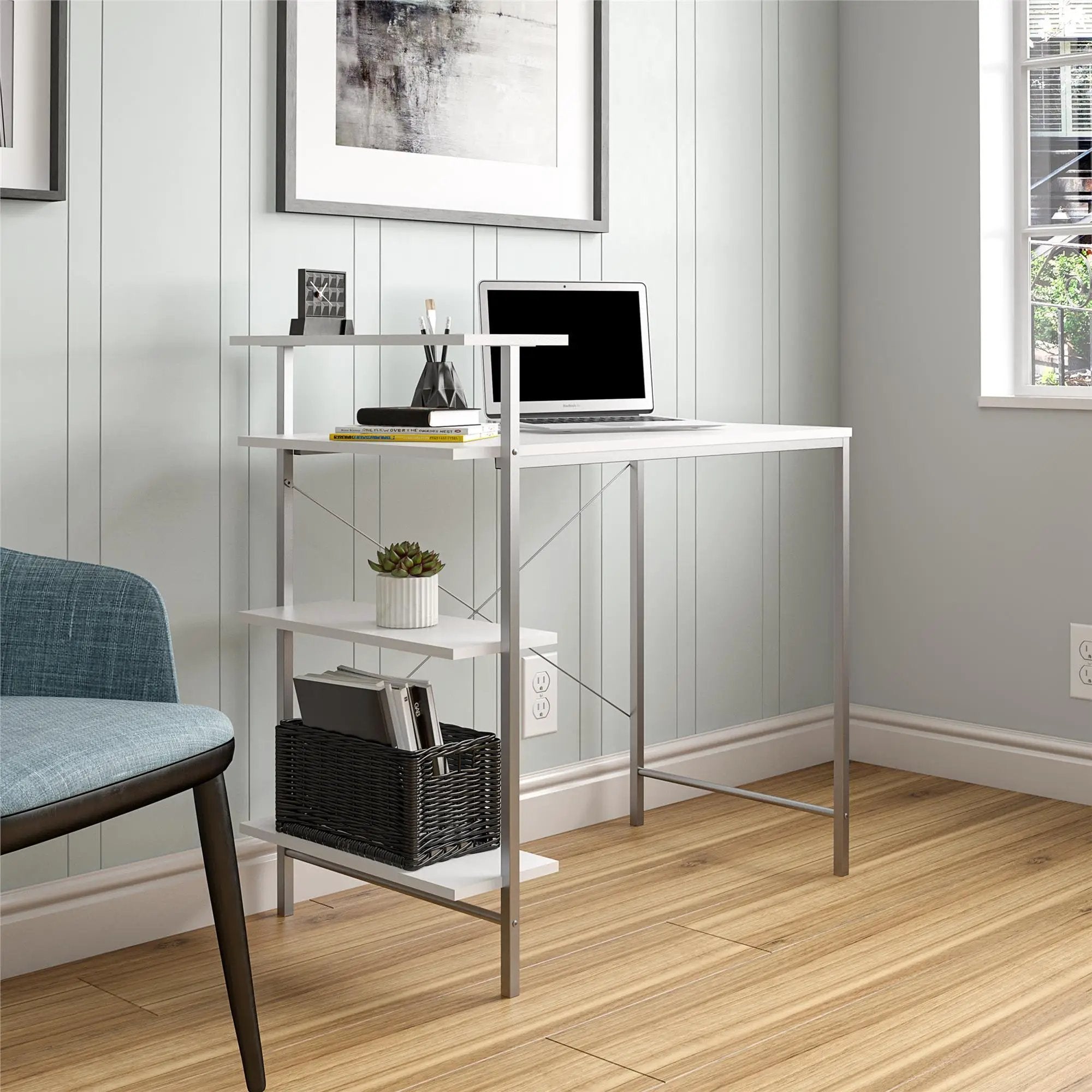Side Storage Student Desk - White by Unique Piece Furniture