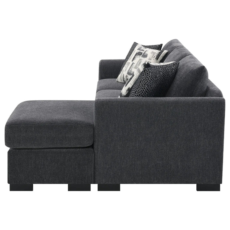 Pacheco - Upholstered Sleeper Sectional Chaise Sofa With Pocket Coils And Reversible Cushions - Dark Gray by HouseOfZazla