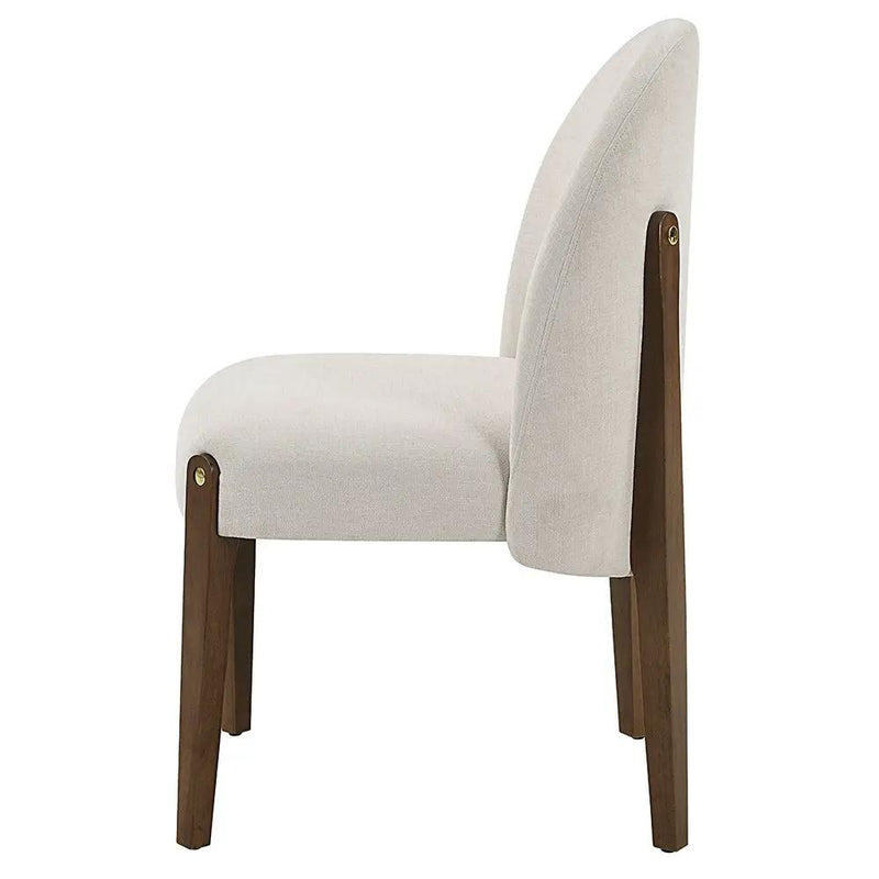 Gamarya - Side Chair (Set of 2) - White Fabric & Oak by Unique Piece Furniture