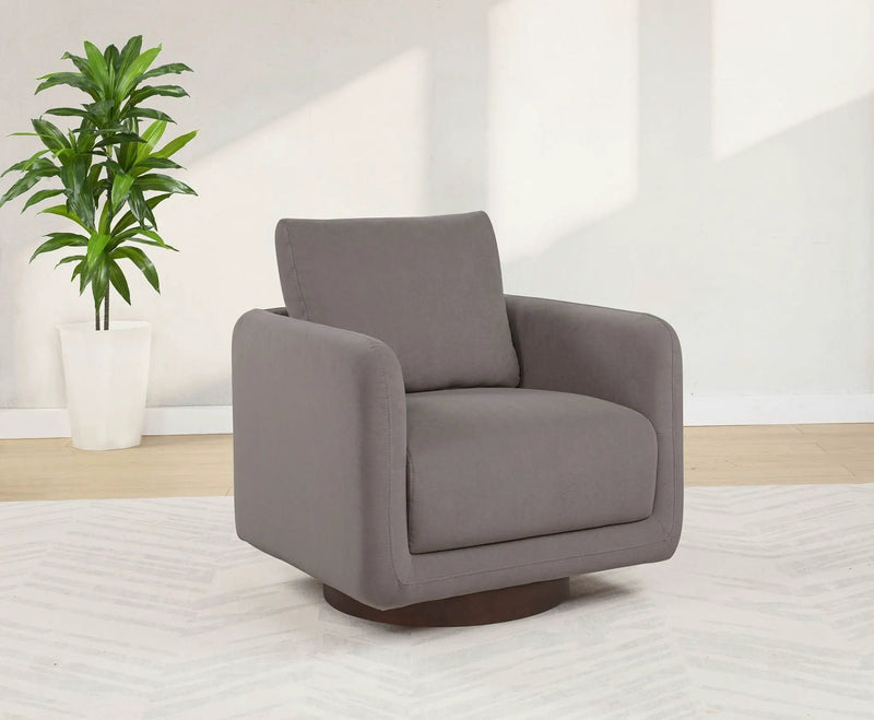 Iris Fabric Upholstered Swivel Accent Chair Stone by Unique Piece Furniture