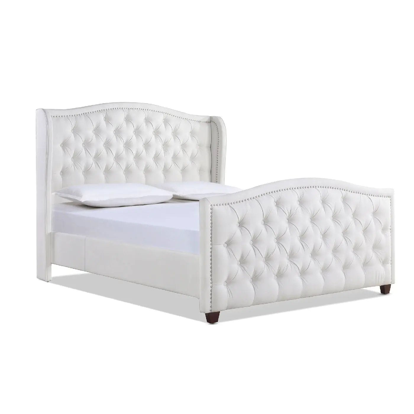 Marcella - Upholstered Shelter Headboard Bed Set by HouseOfZazla
