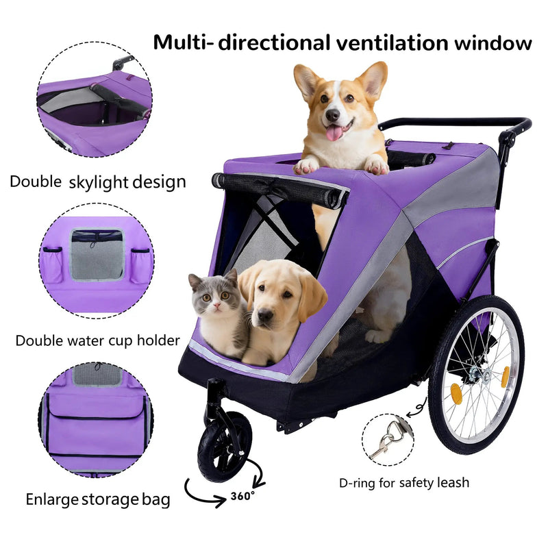 2-in-1 Bike Trailer & Push Cart for Pets by HouseOfZazla