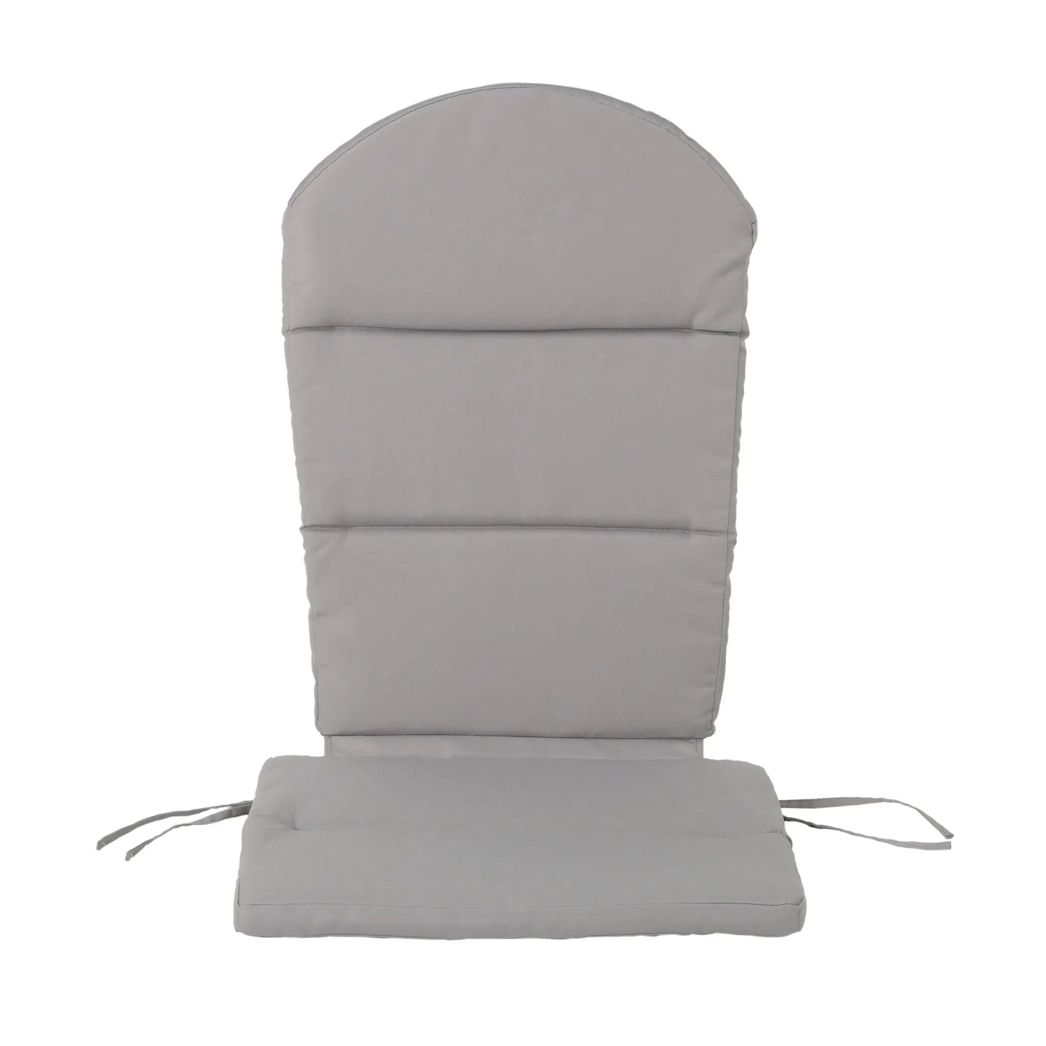 Outdoor Adirondack Chair Cushion With Water Resistant Fabric And Ties - Gray by HouseOfZazla