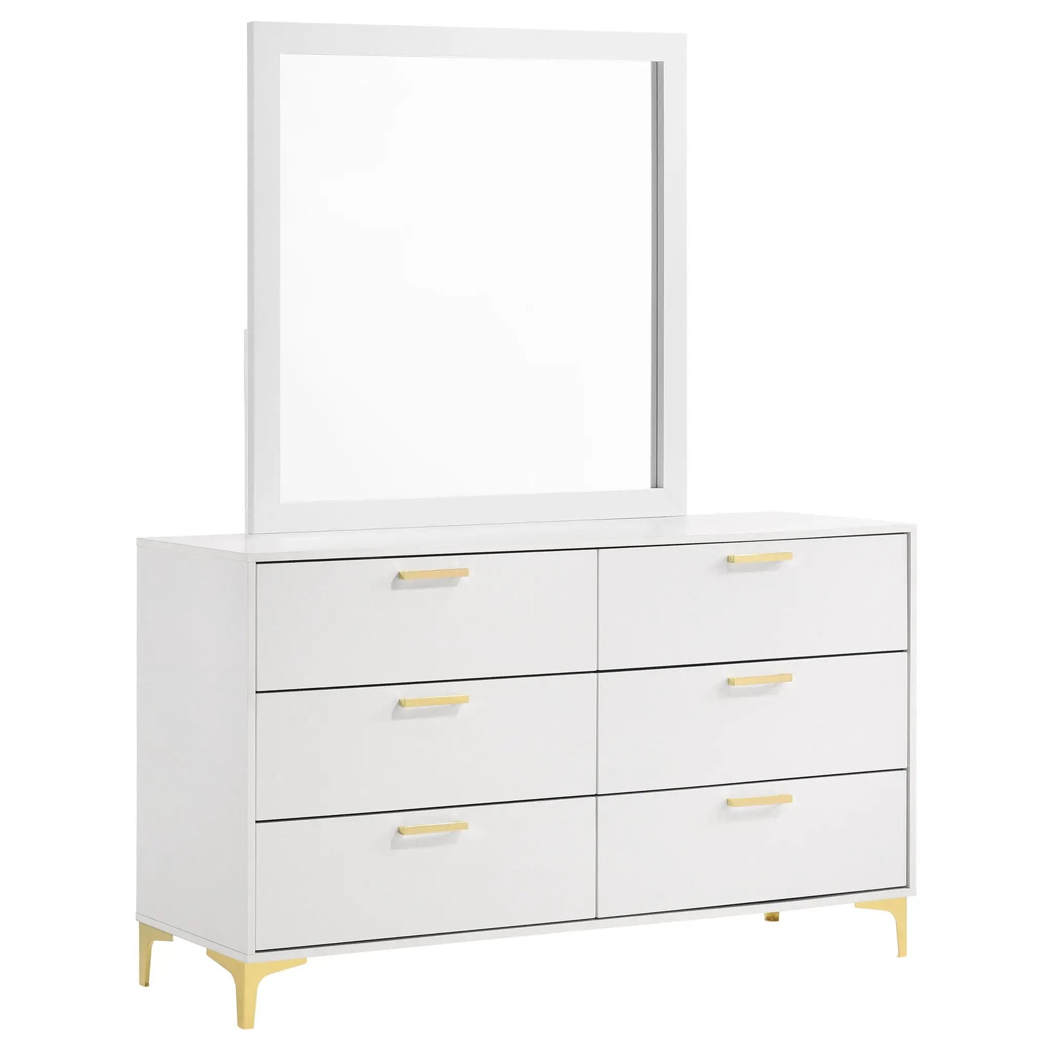 Kendall 6-drawer Dresser with Mirror White by Unique Piece Furniture