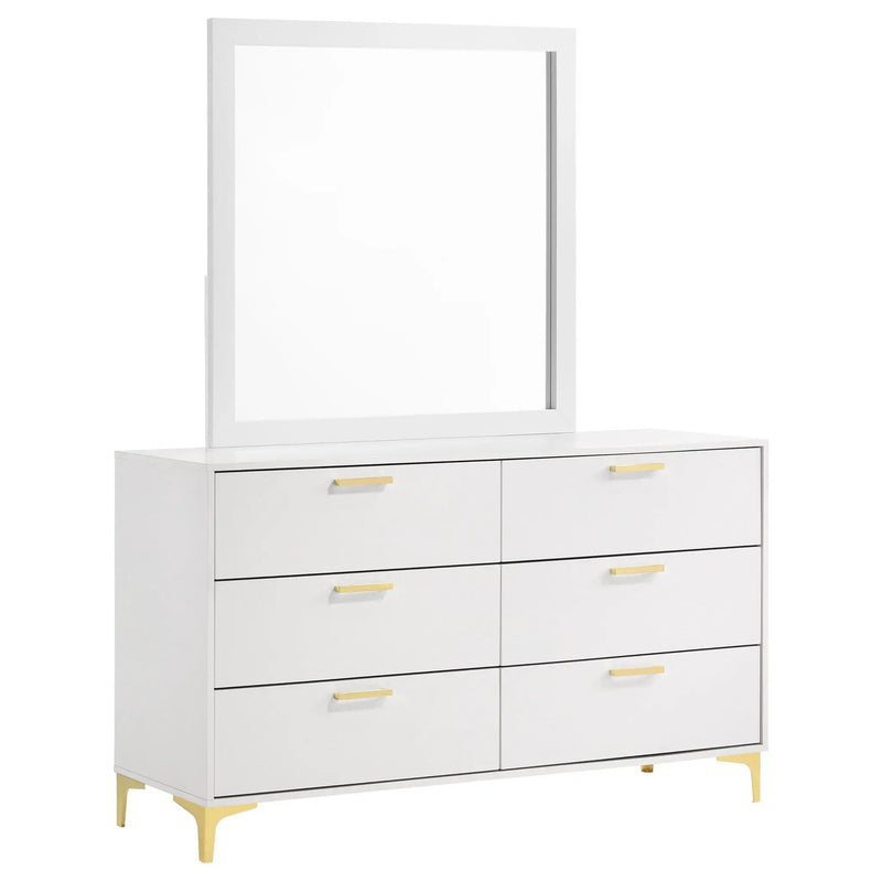 Kendall 6-drawer Dresser with Mirror White by Unique Piece Furniture
