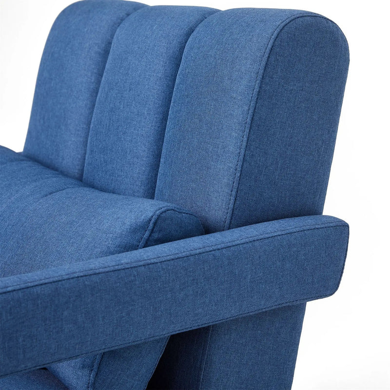 Upholstered Accent Chair With Pillow, Designed For Living Room - Navy Blue by HouseOfZazla