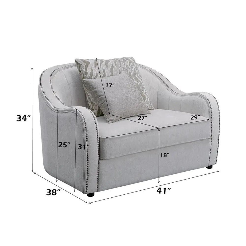 Mahler - Chair With 2 Pillows - Beige Linen by Unique Piece Furniture