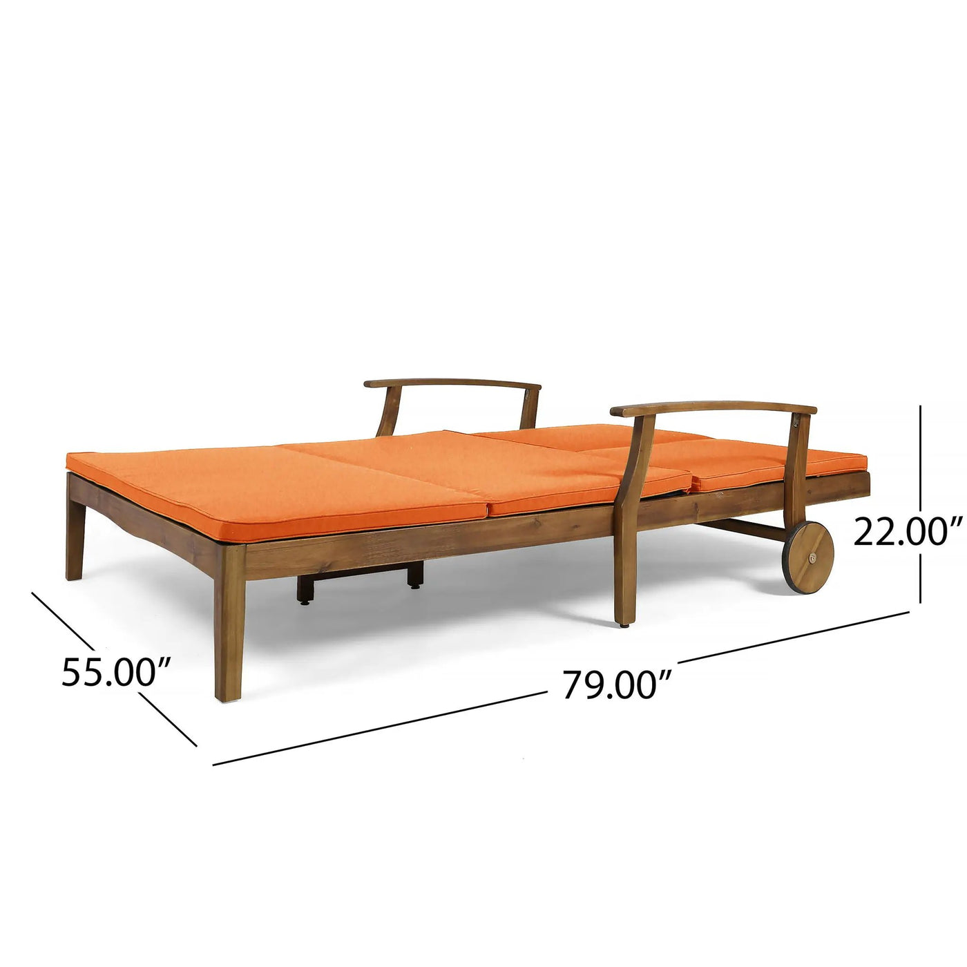 Etherealize Outdoor Adjustable Double Chaise Lounge With Water Resistant Cushions by HouseOfZazla