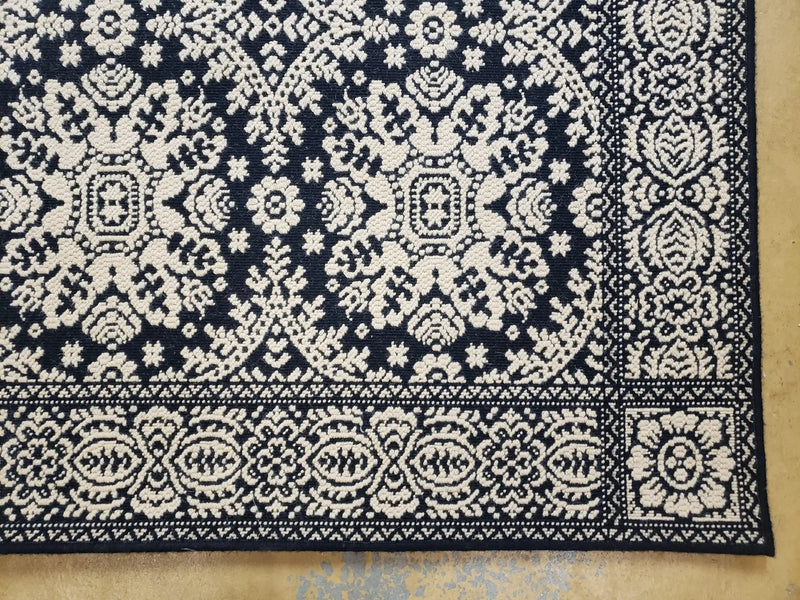 4x6 Power-Loomed Rug Dark Navy Blue & Ivory Oriental Carpet Nice by Jewel Rugs