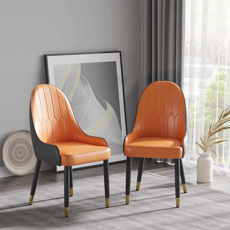 Modern Sponge-Filled Dining Chair, Solid Wood Metal Legs, Suitable For Restaurants, Living Rooms And Rooms (Set of 2) by Unique Piece Furniture