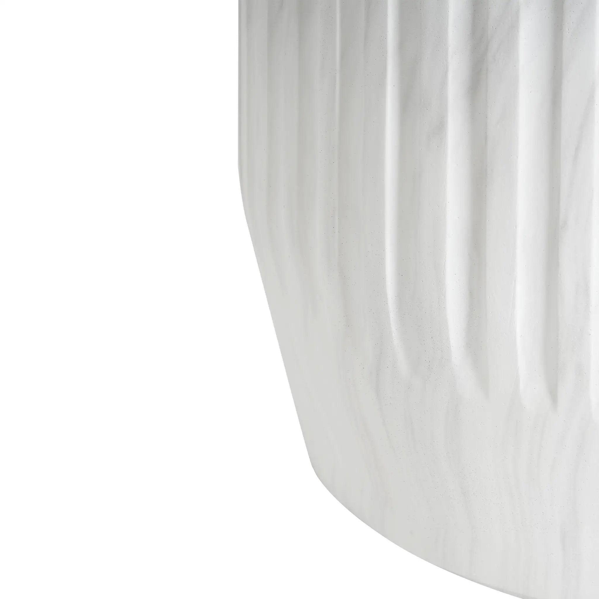 Outdoor Cicci Carved Side Table, White by HouseOfZazla