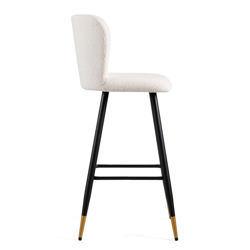 Modern Style Barstool, Tipped Ends, Suitable For Various Decoration Styles - White by HouseOfZazla