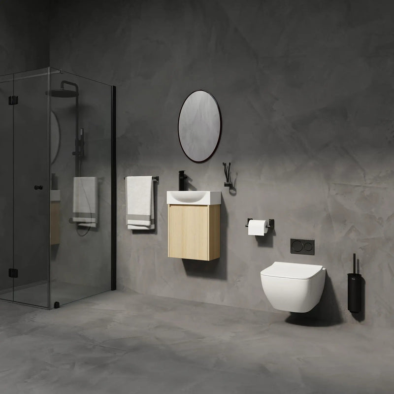 Modern Bathroom Vanity With Ceramic Basin, Wall Mounted Floating Sink Combo, Storage Cabinet by HouseOfZazla