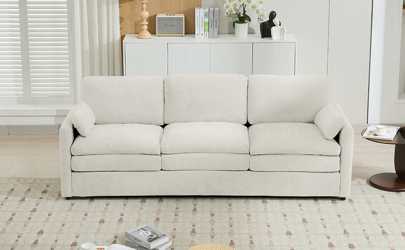 Cozy Upholstered 3-Seater Sofa with Plush Double Cushion and Ergonomic Design by BLAKHOM