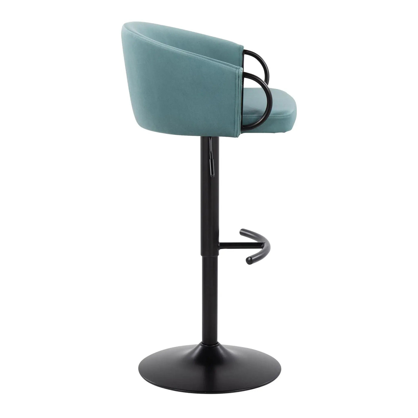Claire - Contemporary Adjustable Barstool With Swivel With Rounded T Footrest (Set of 2) by HouseOfZazla