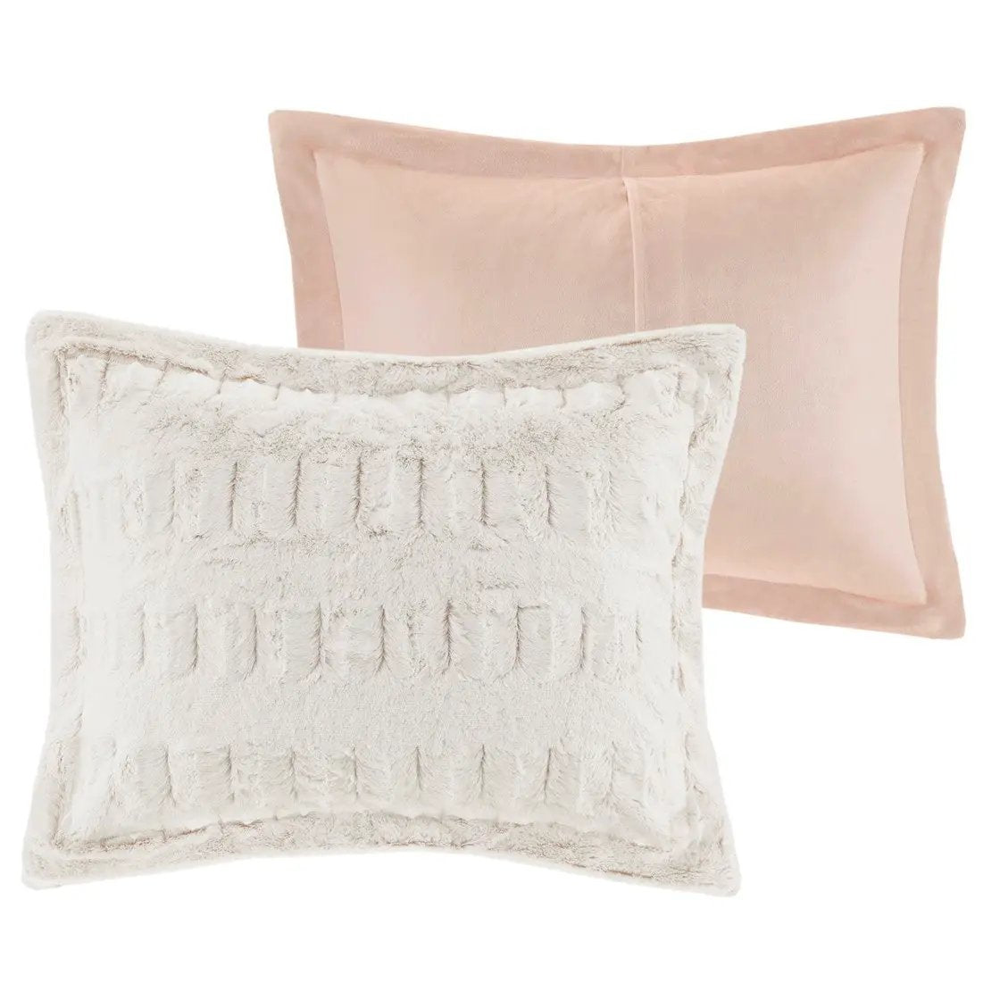 Full/Queen Back Print Long Fur Comforter Mini Set by HouseOfZazla