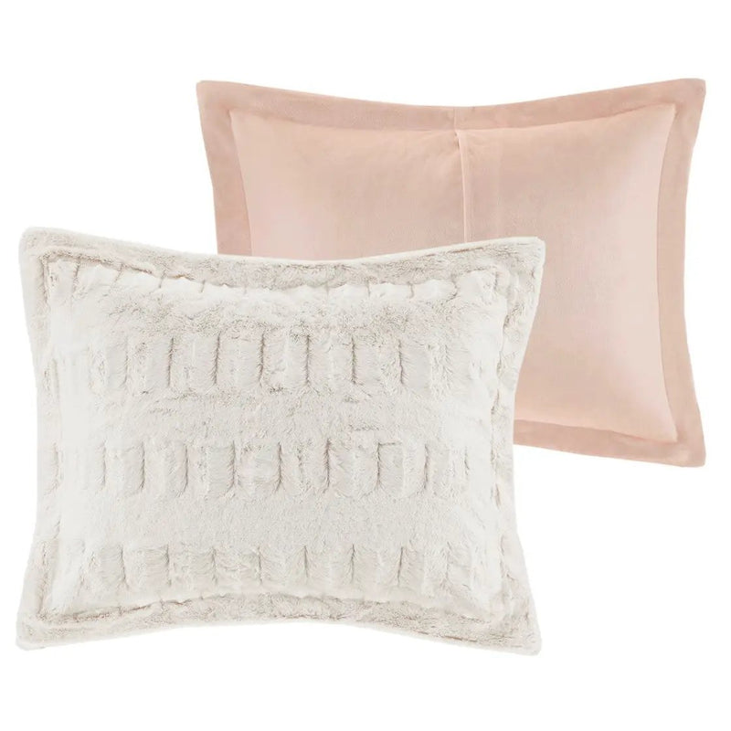 Full/Queen Back Print Long Fur Comforter Mini Set by HouseOfZazla